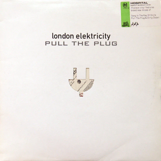 LONDON ELEKTRICITY, Pull The Plug (Hospital Records ; NHS12LP, UK 1999, Stickered Die Cut Sleeve) 4x12" G+/VG