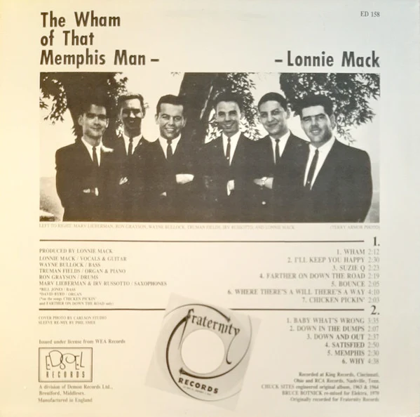 LONNIE MACK, The Wham Of That Memphis Man! (Edsel Records; ED 158, UK 1985 Reissue), SALE - Up to 50% Off the Original Price  LP VG/VG - Image 2