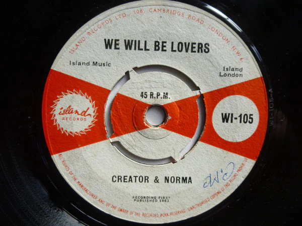 LORD CREATOR & NORMA FRASER, We Will Be Lovers / Come On Pretty Baby (Island Records; WI-105, UK 1963, 4-Prong Centre), SALE - Up to 50% Off the Original Price  7" /G+