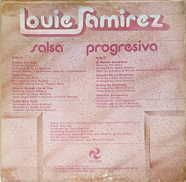 LOUIE RAMIREZ, Salsa Progresiva (Cotique; JMCS-1100, US 1979, Pasteback Sleeve) LP VG/VG - Image 2
