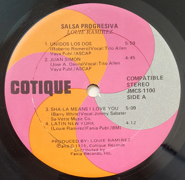 LOUIE RAMIREZ, Salsa Progresiva (Cotique; JMCS-1100, US 1979, Pasteback Sleeve) LP VG/VG - Image 3