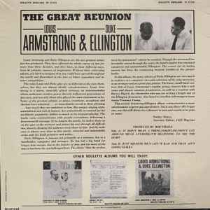 LOUIS ARMSTRONG & DUKE ELLINGTON, The Great Reunion (Roulette; SR 52103, Europe 2016 Reissue, 180 Gram Vinyl) LP VG+/VG+ - Image 2