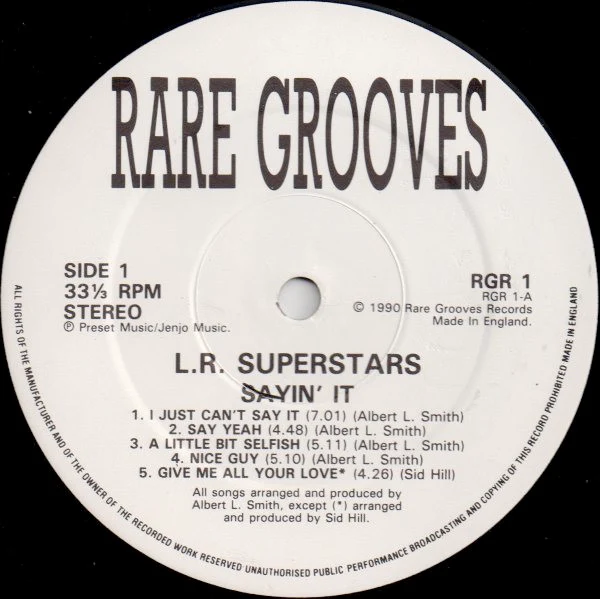 L.R. SUPERSTARS, Sayin' It (Rare Grooves; RGR 1, UK 1990, No Sleeve) LP /G+
