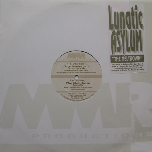 LUNATIC ASYLUM, The Meltdown (MMR Productions; MMR008, UK 1994, Stickered Company Sleeve) 12" G/G
