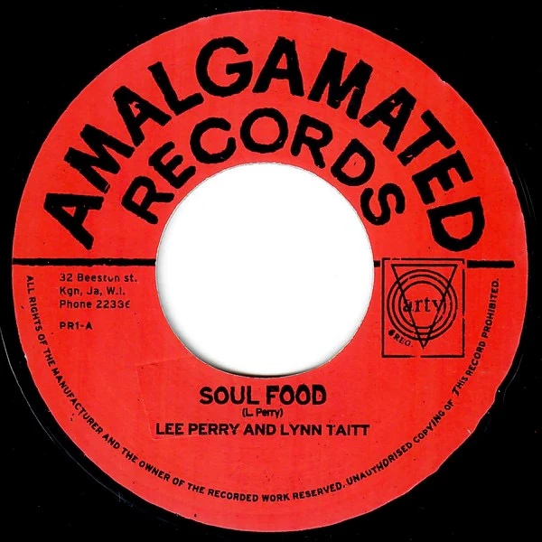 LYNN TAITT & THE JETS, Soul Food / Music Flame (Amalgamated Records; PR1, UK 2014) 7" /VG