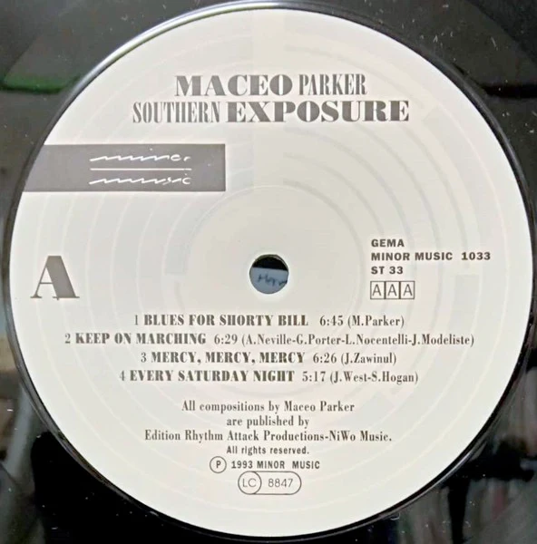 MACEO PARKER, Southern Exposure (Minor Music; MM 1033, Germany 1993) LP VG/VG - Image 3