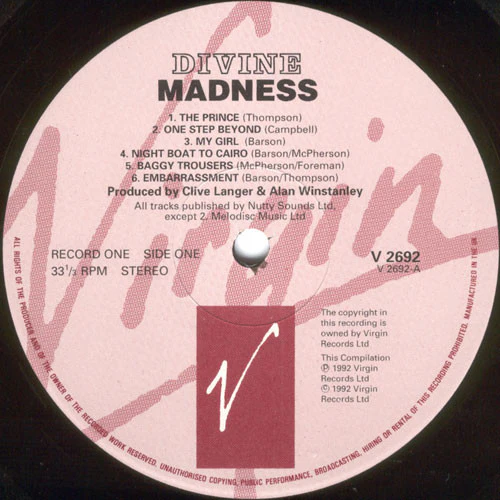 MADNESS, Divine Madness (Virgin; V 2692, UK 1992, Gatefold, Pink Labels) 2xLP VG/VG+ - Image 3