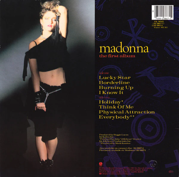 MADONNA, The First Album (Sire; 92 3867-1, Europe 1985 Reissue, Inner) LP VG/VG - Image 2