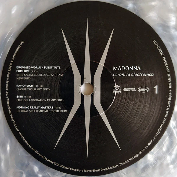 MADONNA, Veronica Electronica (Rhino Records; RCV1 725398, Worldwide 2025, Limited Edition on Marbled Silver Vinyl) LP VG+/VG+ - Image 3