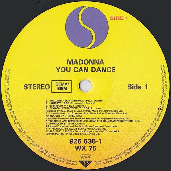 MADONNA, You Can Dance (Sire; WX 76, UK & Europe 1987) LP VG/VG+ - Image 3