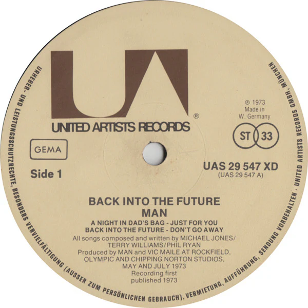 MAN, Back Into The Future (United Artists Records; UAS 29 547/8XD, Germany 1973, Gatefold, 2 Company Inners) LP VG/VG - Image 3
