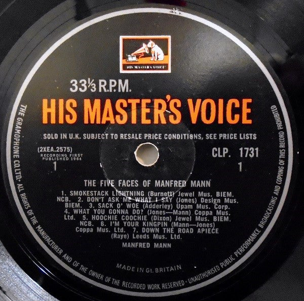 MANFRED MANN, The Five Faces of (HMV; CLP1731, UK 1964, Laminated Flipback Sleeve, Mono), SALE - Up to 50% Off the Original Price  LP G+/G+ - Image 3