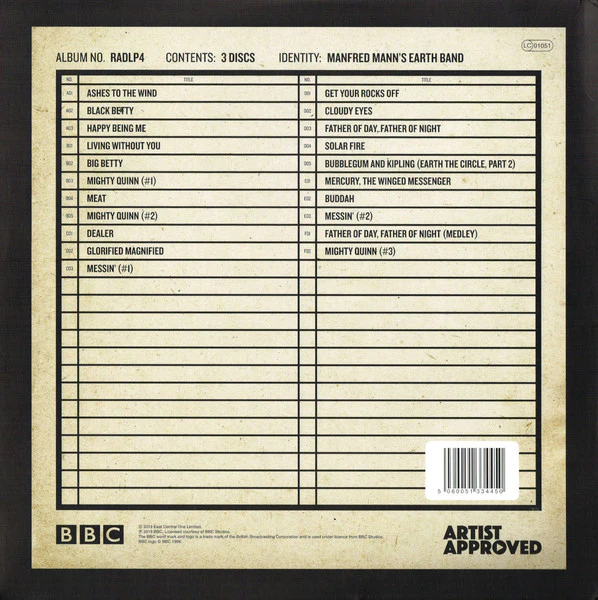 MANFRED MANN'S EARTH BAND, Radio Days Vol. 4 - Live at the BBC 70-73 (Creature Music; RADLP4, UK 2019, Triple Gatefold, 3 Inners) 3xLP VG+/EX - Image 2