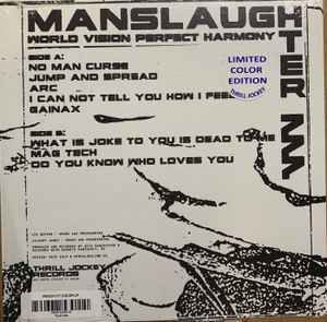 MANSLAUGHTER 777, World Vision Perfect Harmony (Thrill Jockey; Thrill-539, US 2021, Textured Sleeve, Peach Mix Vinyl, members of The Body & Nothing) LP VG+/VG+ - Image 2