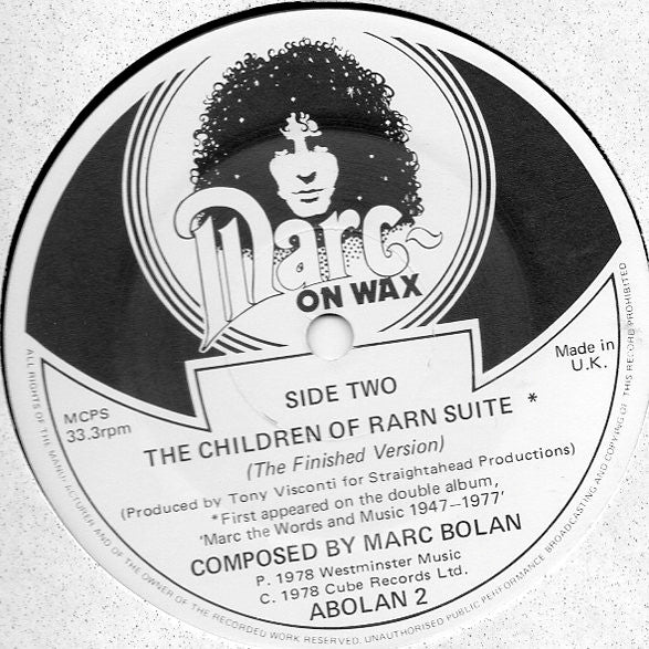MARC BOLAN, Children of Rarn (Marc on Wax; ABOLAN2, UK 1982, Gatefold, Booklet), SALE - Up to 50% Off the Original Price  10" EP VG/VG - Image 3