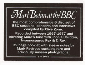 MARC BOLAN FEATURING JOHN'S CHILDREN, TYRANNOSAURUS REX, MARC BOLAN & T. REX, Marc Bolan At The BBC (Radio Sessions And Broadcasts 1967 -1977) (Universal Music Catalogue; 534 309-2, UK 2013, 6xCD VG+/VG - Image 3