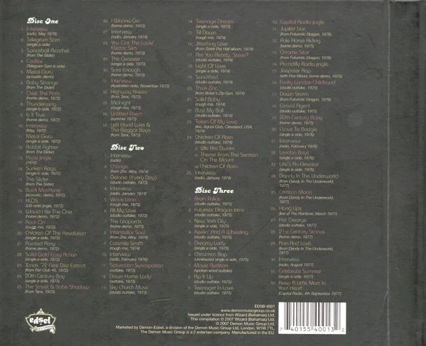 MARC BOLAN & T. REX, Interstellar Soul (Edsel Records; EDSB 4001, Europe 2007 Reissue, Book Sleeve, Limited Edition) 3xCD EX/M - Image 2