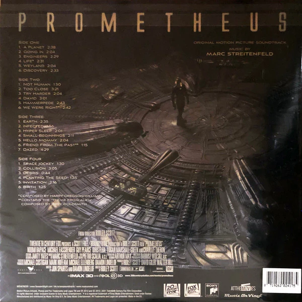 MARC STREITENFELD, Prometheus (Original Motion Picture Soundtrack) (Music On Vinyl; MOVATM290, Europe 2022 Reissue, Glossy Gatefold Sleeve, Booklet & Inner, 180 gram. Includes 4-page booklet 2xLP VG+/EX - Image 2