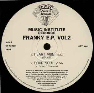 MARCO FUNARI, Franky E.P. Vol. 2 (Music Institute Records; MI 71002, UK 1994) 12" /VG+ - Image 2