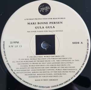 MARI BOINE PERSEN, Gula Gula (Real World Records; RWLP13, Europe 1990, Inner, Stickered Sleeve) LP VG/VG+ - Image 3