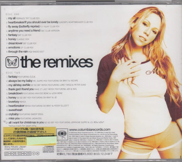 MARIAH CAREY, The Remixes (Sony Records Int'l; SICP 400-401, Japan 2003, Double CD Case, Booklet) 2xCD VG+/VG+ - Image 2