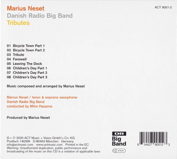 MARIUS NESET, DANISH RADIO BIG BAND, MIHO HAZAMA, Tributes (ACT; ACT 9051-2, Germany 2020, Digipak) CD VG+/VG+ - Image 2