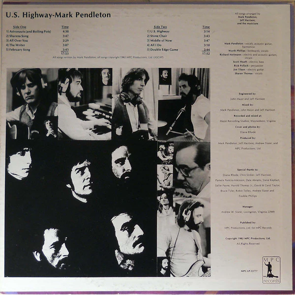 MARK PENDLETON, U.S. Highway (MPC Records; MPC-LP-33777, US 1982) LP VG/VG - Image 2