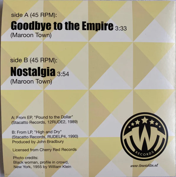 MAROON TOWN, Goodbye To The Empire/ Nostalgia (The Wishful Thinking; TWT003, Netherlands 2023, Picture sleeve) 7" EX/EX - Image 2