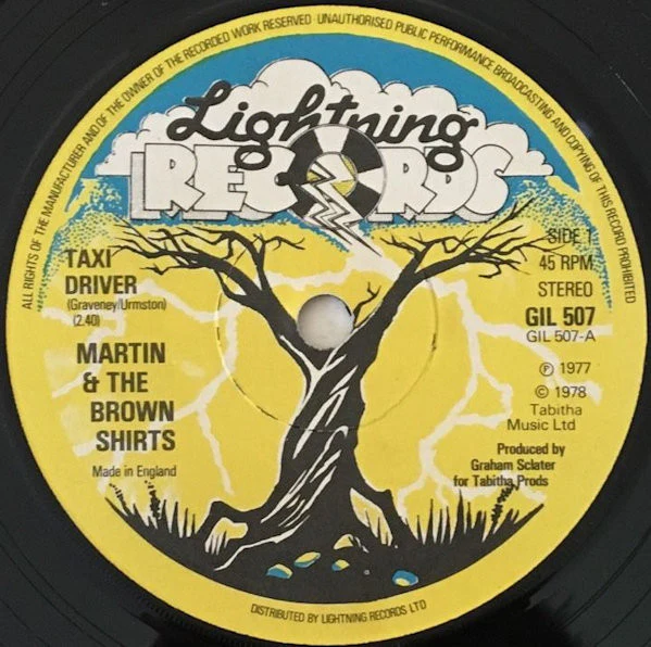 MARTIN AND THE BROWNSHIRTS, Taxi Driver / Boring (Lightning Records; GIL 507, UK 1978, Picture Sleeve) 7" VG/VG+ - Image 3