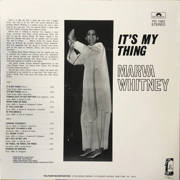 MARVA WHITNEY, It's My Thing (Polydor Red Label; PD 1062, US Reissue, No Barcode) LP VG+/VG+ - Image 2