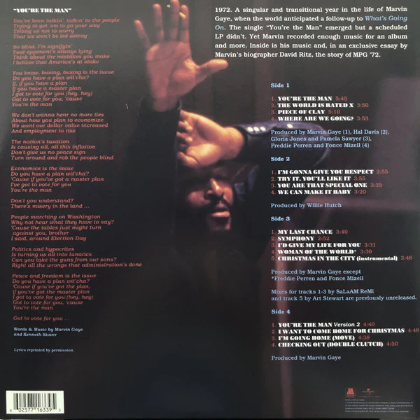 MARVIN GAYE, You're the Man (Motown; T316L , Europe 2019, Gatefold) 2xLP VG+/VG+ - Image 2