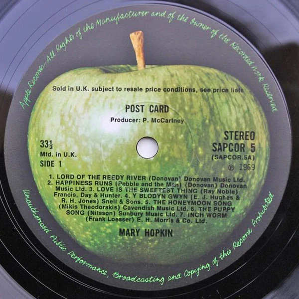 MARY HOPKIN, Post Card (Apple; SAPCOR5, UK 1969, Stereo) LP VG/VG+ - Image 3