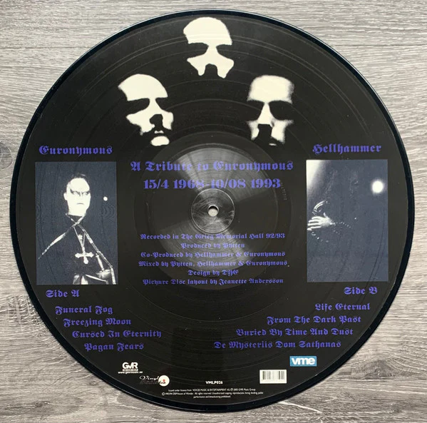 MAYHEM, De Mysteriis Dom Sathanas (Vinyl Maniacs; VMLP026, Sweden 2005 Reissue, Clear Plastic Sleeve, Picture disc) LP /VG+ - Image 2