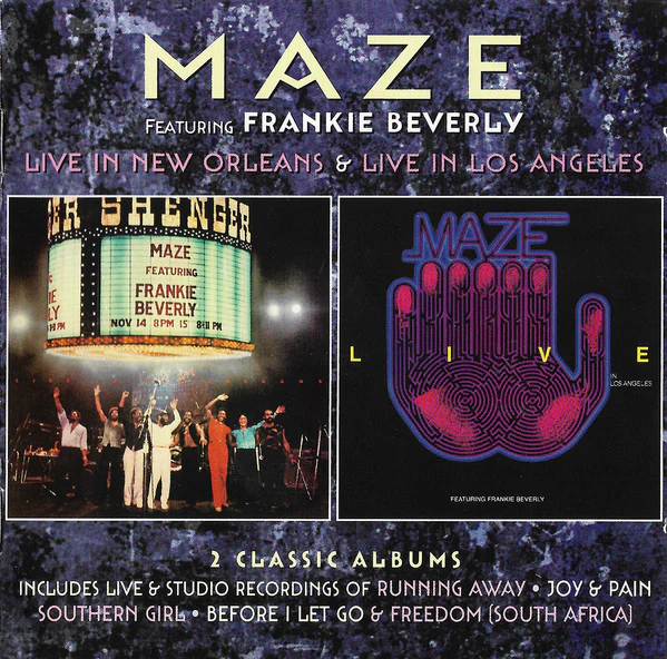 MAZE FEATURING FRANKIE BEVERLY, Live in New Orleans / Live in Los Angeles (Robinsongs ; ROBIN7CDD, Europe 2016) CD EX/EX