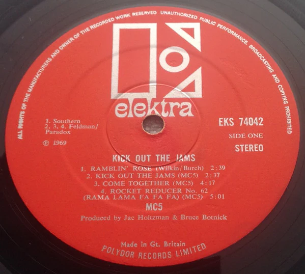 MC5, Kick Out the Jams (Elektra Orange & Silver; EKS74042, UK 1969, Gatefold, Stereo - Censored Edit, Uncensored "MOTHERFU***R" inside gatefold) LP VG/VG - Image 3