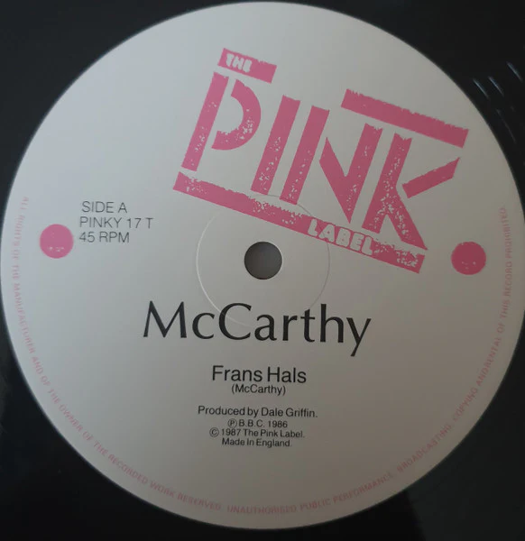 MCCARTHY, Frans Hals (Pink; PINKY17T, UK 1986, Picture Sleeve) 12" G+/VG - Image 3