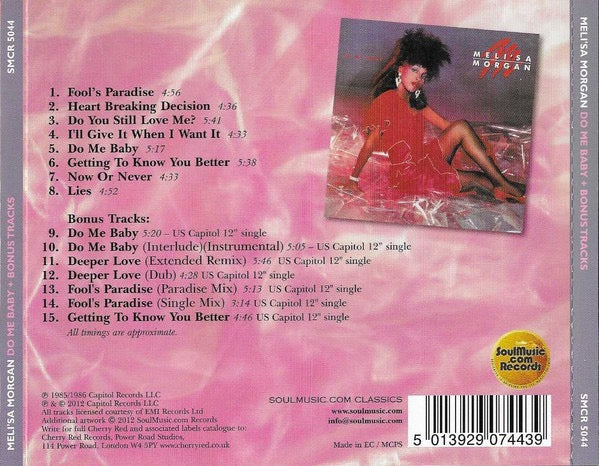 MELI'SA MORGAN, Do Me Baby (Soul Music.com Records; SMCR 5044, UK 2012 Reissue, Super Jewel case) CD M/M - Image 2