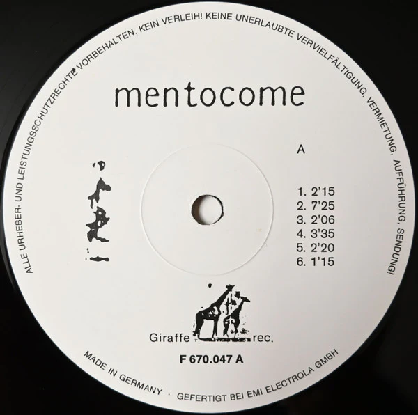 MENTOCOME, Mentocome (Giraffe Rec. ; F 670.047, Germany 1992, Insert) LP G+/VG+ - Image 3