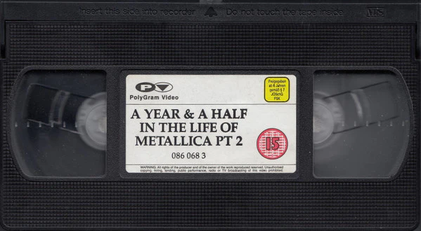 METALLICA, A Year And A Half In The Life Of ... Continued (Part 2) (PolyGram Music Video; 086 068-3, UK & Europe 1992) VHS VG+/VG+ - Image 3