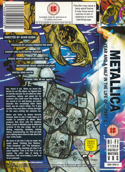 METALLICA, A Year And A Half In The Life Of... Part 1 (Polygram Video; 085 550-3, UK & Europe 1992) VHS VG+/VG+ - Image 2
