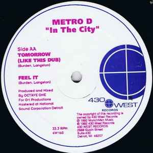 METRO D, In The City (430 West; 4W-160, US 1992) 12" /VG+ - Image 2
