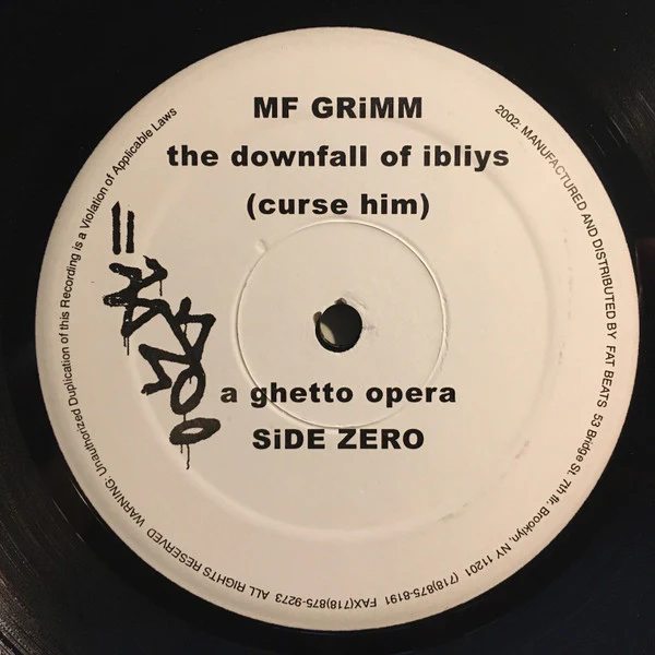MF GRIMM, Downfall Of Ibliys - A Ghetto Opera (Metal Face; MF002, US 2002) 2xLP VG/VG+ - Image 3