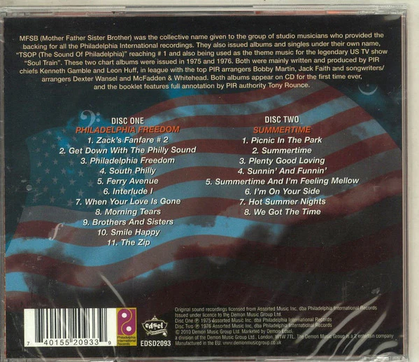 MFSB, Philadelphia Freedom & Summertime (Edsel Records ; EDSD2093, UK 2010, Jewel Case, Inner) 2xCD EX/EX - Image 2