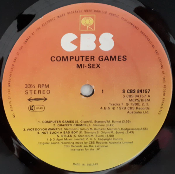 MI-SEX, Computer Games (CBS; S CBS 84157, UK 1980) LP VG/VG+ - Image 3