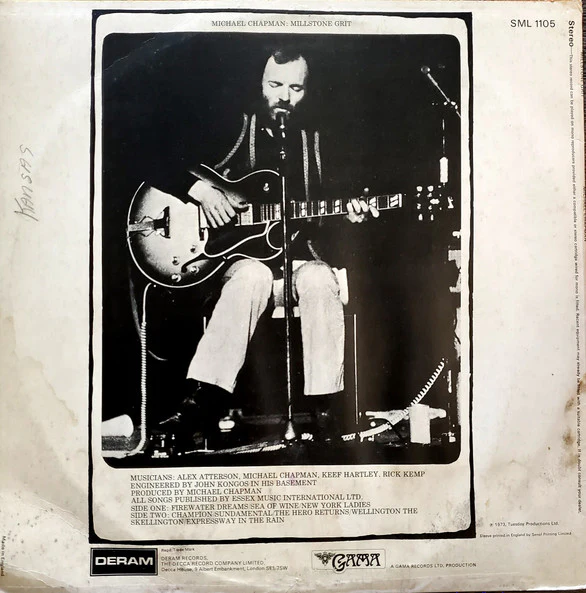 MICHAEL CHAPMAN, Millstone Grit (Deram; SML 1105, UK 1973) LP VG/VG - Image 2