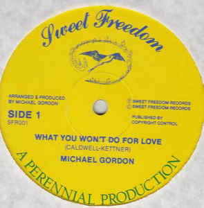 MICHAEL GORDON, What You Won't Do For Love (Sweet Freedom Records; SFR001, UK 1980s, Company Sleeve) 12" VG/VG
