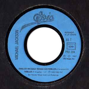 MICHAEL JACKSON, Thriller (Epic; PRO 394, France 1987, Promo, Picture sleeve, One sided.), SALE - Up to 50% Off the Original Price  7" VG/VG+ - Image 3