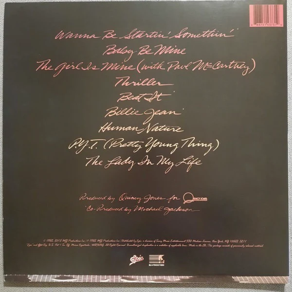MICHAEL JACKSON, Thriller (Epic Dark Label; 88875143731, Europe 2016 Reissue, Gatefold, Inner) LP NEW/NEW - Image 2