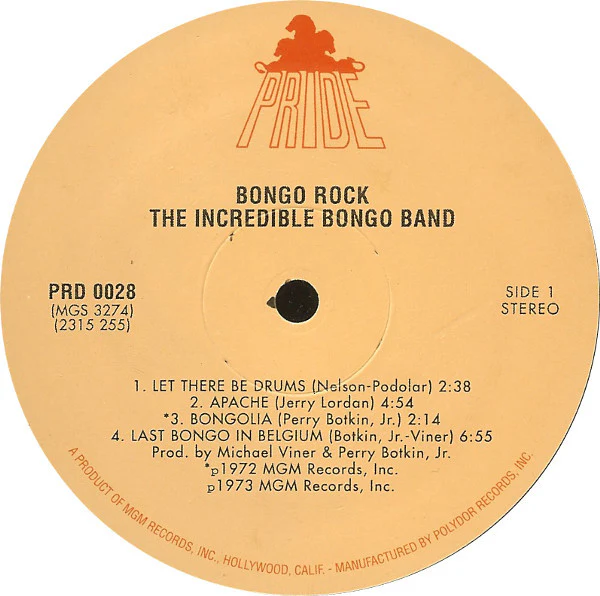 MICHAEL VINER'S INCREDIBLE BONGO BAND, Bongo Rock (Pride; PRD-0028, US 2001 Reissue, This version has "A Product Of MGM Records, Inc., Hollywood, Calif. - Manufactured By Polydor Records, In LP VG+/VG - Image 3