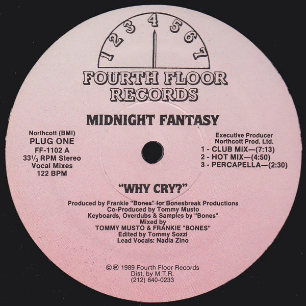 MIDNIGHT FANTASY, Why Cry? (Fourth Floor; FF-1102, US 1989) 12" /VG